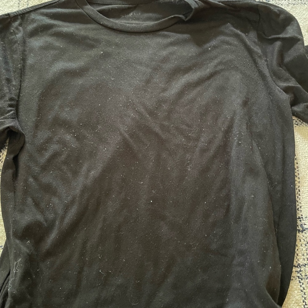 SHEIN Black Long Sleeve Tee Top